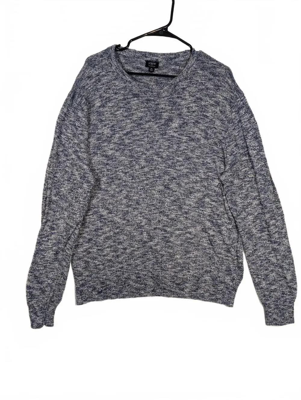 J.Crew Crewneck Knit Sweater Heathered Blue Casual Cotton Pullover Mens XL